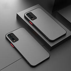 Coque Rebord Contour Silicone et Vitre Transparente Housse Etui P01 pour Xiaomi Redmi 9T 4G Noir