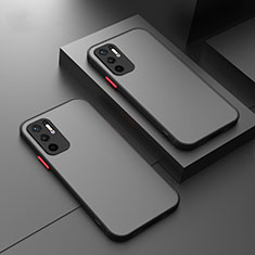 Coque Rebord Contour Silicone et Vitre Transparente Housse Etui P01 pour Xiaomi Redmi Note 11 SE 5G Noir