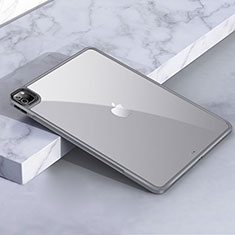 Coque Rebord Contour Silicone et Vitre Transparente Housse Etui pour Apple iPad Pro 11 (2021) Gris Fonce