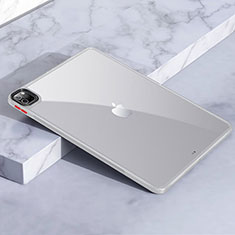 Coque Rebord Contour Silicone et Vitre Transparente Housse Etui pour Apple iPad Pro 12.9 (2021) Blanc
