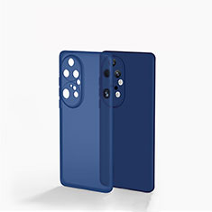 Coque Rebord Contour Silicone et Vitre Transparente Housse Etui pour Huawei P50 Pro Bleu