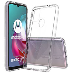 Coque Rebord Contour Silicone et Vitre Transparente Housse Etui pour Motorola Moto G10 Power Clair