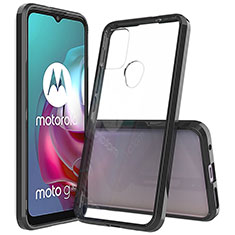 Coque Rebord Contour Silicone et Vitre Transparente Housse Etui pour Motorola Moto G10 Power Noir