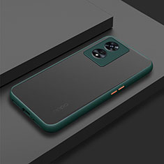 Coque Rebord Contour Silicone et Vitre Transparente Housse Etui pour Oppo A1 Pro 5G Vert Nuit