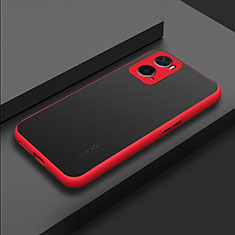 Coque Rebord Contour Silicone et Vitre Transparente Housse Etui pour Oppo A36 Rouge