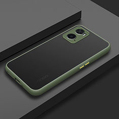 Coque Rebord Contour Silicone et Vitre Transparente Housse Etui pour Oppo A36 Vert