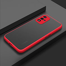 Coque Rebord Contour Silicone et Vitre Transparente Housse Etui pour Oppo A93s 5G Rouge
