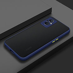 Coque Rebord Contour Silicone et Vitre Transparente Housse Etui pour Oppo F21 Pro 5G Bleu