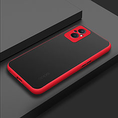 Coque Rebord Contour Silicone et Vitre Transparente Housse Etui pour Oppo F21s Pro 5G Rouge