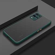 Coque Rebord Contour Silicone et Vitre Transparente Housse Etui pour Oppo K9X 5G Vert Nuit