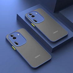 Coque Rebord Contour Silicone et Vitre Transparente Housse Etui pour Oppo Reno11 Pro 5G Bleu