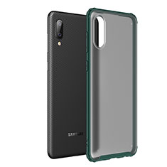 Coque Rebord Contour Silicone et Vitre Transparente Housse Etui pour Samsung Galaxy A02 Vert