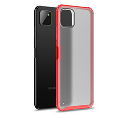 Coque Rebord Contour Silicone et Vitre Transparente Housse Etui pour Samsung Galaxy A22s 5G Rouge