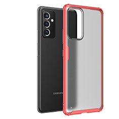 Coque Rebord Contour Silicone et Vitre Transparente Housse Etui pour Samsung Galaxy A82 5G Rouge