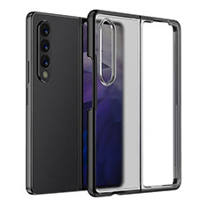 Coque Rebord Contour Silicone et Vitre Transparente Housse Etui pour Samsung Galaxy Z Fold3 5G Noir