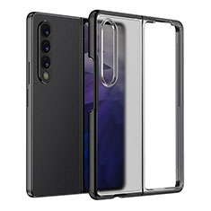 Coque Rebord Contour Silicone et Vitre Transparente Housse Etui pour Samsung Galaxy Z Fold4 5G Noir