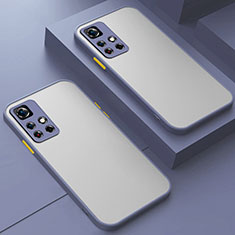 Coque Rebord Contour Silicone et Vitre Transparente Housse Etui pour Xiaomi Mi 11i 5G (2022) Gris Lavende