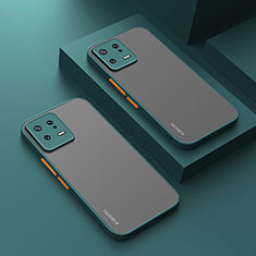Coque Rebord Contour Silicone et Vitre Transparente Housse Etui pour Xiaomi Mi 13 5G Vert Nuit