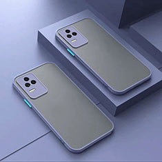 Coque Rebord Contour Silicone et Vitre Transparente Housse Etui pour Xiaomi Redmi K40S 5G Gris Lavende