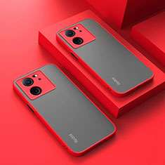 Coque Rebord Contour Silicone et Vitre Transparente Housse Etui pour Xiaomi Redmi K60 Ultra 5G Rouge