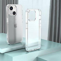 Coque Rebord Contour Silicone et Vitre Transparente Housse Etui QC1 pour Apple iPhone 14 Clair