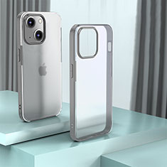 Coque Rebord Contour Silicone et Vitre Transparente Housse Etui QC1 pour Apple iPhone 14 Plus Gris Fonce