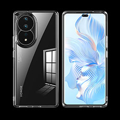 Coque Rebord Contour Silicone et Vitre Transparente Housse Etui W01L pour Huawei Honor 80 5G Clair