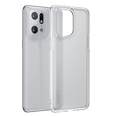 Coque Rebord Contour Silicone et Vitre Transparente Housse Etui W01L pour Oppo Find X5 Pro 5G Clair