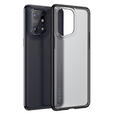 Coque Rebord Contour Silicone et Vitre Transparente Housse Etui W01L pour Oppo Find X5 Pro 5G Noir