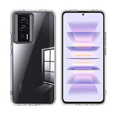 Coque Rebord Contour Silicone et Vitre Transparente Housse Etui W01L pour Xiaomi Redmi K60 Pro 5G Clair