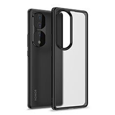 Coque Rebord Contour Silicone et Vitre Transparente Housse Etui WL1 pour Huawei Honor 70 Pro 5G Noir