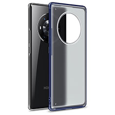 Coque Rebord Contour Silicone et Vitre Transparente Housse Etui WL1 pour Huawei Honor Magic3 5G Bleu