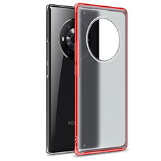 Coque Rebord Contour Silicone et Vitre Transparente Housse Etui WL1 pour Huawei Honor Magic3 5G Rouge