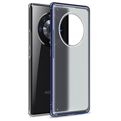 Coque Rebord Contour Silicone et Vitre Transparente Housse Etui WL1 pour Huawei Honor Magic3 Pro 5G Bleu