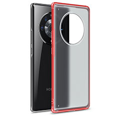 Coque Rebord Contour Silicone et Vitre Transparente Housse Etui WL1 pour Huawei Honor Magic3 Pro 5G Rouge