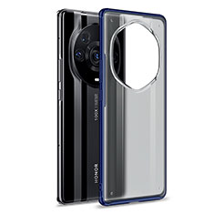 Coque Rebord Contour Silicone et Vitre Transparente Housse Etui WL1 pour Huawei Honor Magic3 Pro+ Plus 5G Bleu