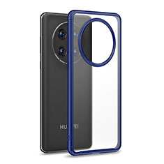 Coque Rebord Contour Silicone et Vitre Transparente Housse Etui WL1 pour Huawei Mate 50E Bleu