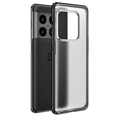 Coque Rebord Contour Silicone et Vitre Transparente Housse Etui WL1 pour OnePlus 10 Pro 5G Noir