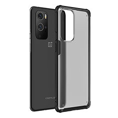 Coque Rebord Contour Silicone et Vitre Transparente Housse Etui WL1 pour OnePlus 9 Pro 5G Noir