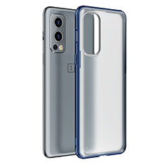 Coque Rebord Contour Silicone et Vitre Transparente Housse Etui WL1 pour OnePlus Nord 2 5G Bleu