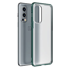 Coque Rebord Contour Silicone et Vitre Transparente Housse Etui WL1 pour OnePlus Nord 2 5G Vert