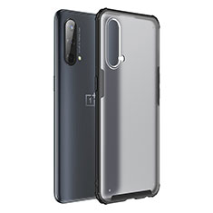 Coque Rebord Contour Silicone et Vitre Transparente Housse Etui WL1 pour OnePlus Nord CE 5G Noir