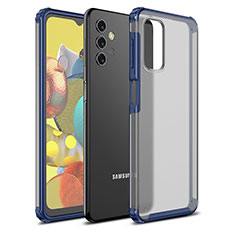 Coque Rebord Contour Silicone et Vitre Transparente Housse Etui WL1 pour Samsung Galaxy A32 4G Bleu