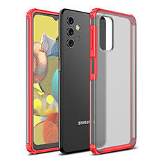 Coque Rebord Contour Silicone et Vitre Transparente Housse Etui WL1 pour Samsung Galaxy A32 4G Rouge