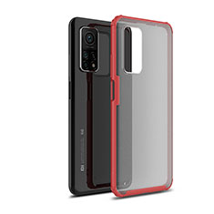 Coque Rebord Contour Silicone et Vitre Transparente Housse Etui WL1 pour Xiaomi Mi 10T 5G Rouge