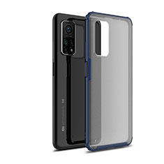 Coque Rebord Contour Silicone et Vitre Transparente Housse Etui WL1 pour Xiaomi Mi 10T Pro 5G Bleu