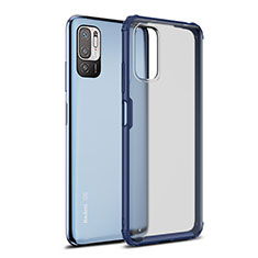 Coque Rebord Contour Silicone et Vitre Transparente Housse Etui WL1 pour Xiaomi POCO M3 Pro 5G Bleu