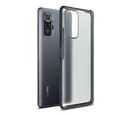 Coque Rebord Contour Silicone et Vitre Transparente Housse Etui WL1 pour Xiaomi Redmi Note 10 Pro Max Noir