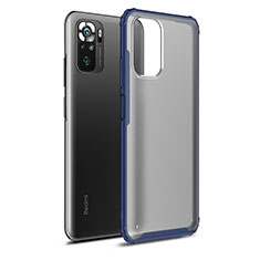 Coque Rebord Contour Silicone et Vitre Transparente Housse Etui WL1 pour Xiaomi Redmi Note 10S 4G Bleu