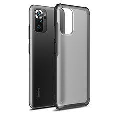 Coque Rebord Contour Silicone et Vitre Transparente Housse Etui WL1 pour Xiaomi Redmi Note 10S 4G Noir